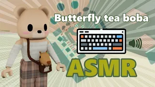 Roblox Butterfly pea boba tea, but It's *Thocky* Keyboard ASMR... (relaxing 😴🌙 ) | Boba tea tower #6