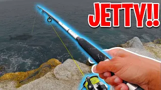 My First Time Saltwater Fishing From A Jetty! | Newport Beach | Summer 2021