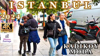 WALKING IN ISTANBUL STREETS | EXPOLORING KADIKOY-MODA | MARKETS, FOODS, BARS | MAY 2TH 2024 | UHD 4K