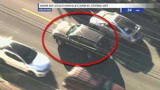 Police chase: LASD in pursuit of reportedly stolen vehicle Los Angeles area