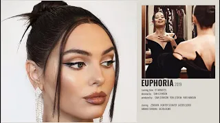 Maddy EUPHORIA Makeup Tutorial🖤 90s glam & sleek bun