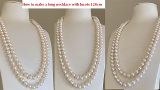 cmallforhappylife: how to make a long freshwater pearl necklace with knot between pearl, 2hours cost