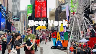 [4K]🇺🇸NYC Walk🗽🎡Times Square Ferris Wheel, Sunday in Bryant Park, Macy’s | Aug 2021