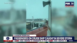 Flying chairs and debris blasting cruise ship passengers during storm | LiveNOW from FOX