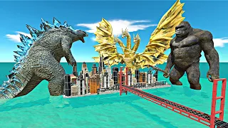 Godzilla Crazy City War | Godzilla 2014 vs King Kong + King Ghidorah + Kaiju Monsters | ARBS