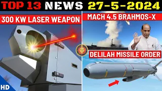 Indian Defence Updates : 300KW Laser Weapon,Delilah Missile Order,84 Super Sukhoi,Mach 4.5 Brahmos-X