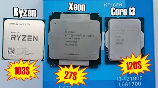 Xeon-дно, но не совсем! Не собирайте ПК на Xeon🔥Core i3 12100F vs Ryzen 5 5500 vs Xeon E5 2666v3 💩