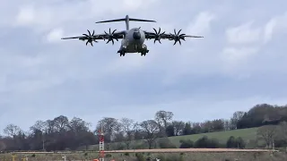 RAF A400M Atlas Go Around (Runway 24) at Edinburgh Airport