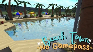 NO GAMEPASS 🌞🌴 BEACH TOWN (Part 1: Beach + Layout ) | BLOXBURG | Roblox