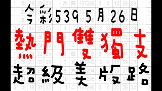 【神算539】5月26日 上期中14 37 今彩539 熱門雙獨支