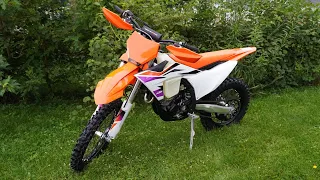 First ride on the new 2024 KTM 250 XCF! *I ALMOST CRASHED!*