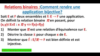 Comment rendre une application bijective?