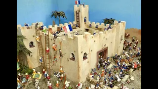 Diorama - French Foreign Legion Outpost. Attacked by Arabs on camels and horses