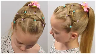 CUTE & EASY HAIRSTYLE with PIGTAILS and ELASTICS by LittleGirlHair #100 (13+)