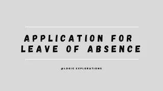 How to write an application in English | Application for leave of absence to the principal