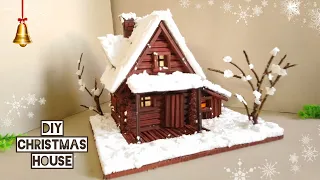 DIY Christmas House From Cardboard/Making DIY Christmas Snowy Log House