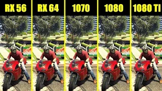 GTA 5 Nvidia 1080 TI Vs 1080 Vs 1070 Vs AMD RX 64 Vs RX 56 Frame Rate Comparison