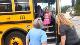 Harper's first ride on school bus