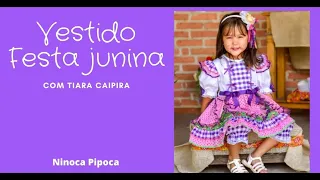 VESTIDO FESTA JUNINA AVENTALZINHO Luxo  - Infantil