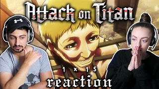 WHO IS THE REAL ENEMY?! Attack on Titan Episode 15 REACTION! | 1x15