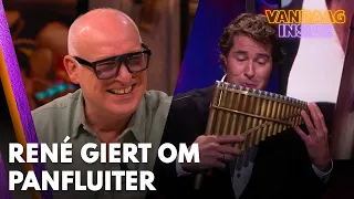 René giert om panfluiter bij Jinek: 'Het was niet om aan te horen!' | VANDAAG INSIDE