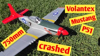 RC plane Crash RTF Volantex 768-1 Mustang P-51D 750mm