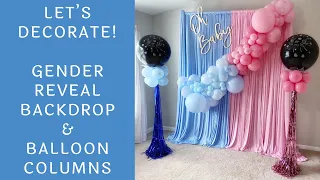 Gender Reveal Backdrop Tutorial | Gender Reveal Balloon Columns