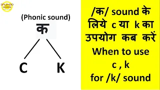 When to use  C or K letter for /k/ sound || क sound के लिये C या K का उपयोग कब करें