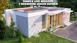 3 Bedroom Bungalow House Design/ Hidden roof house Design/ Modern Bungalow