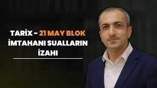 Tarix-21 may 2023- II Qrup- Blok imtahanı test izahı-Ramal Alıyev.