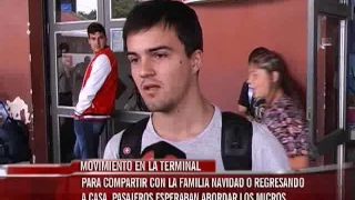 Intenso movimiento en la terminal de ómnibus de Paraná