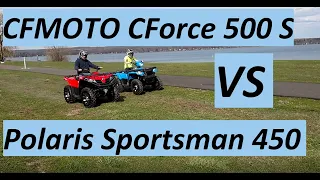 Is a Polaris Faster than CFMoto?  CFMoto CForce 500s VS Polaris Sportsman 450 Drag Race