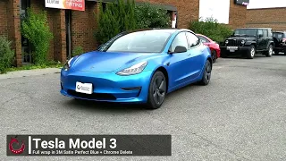 Tesla Model 3 Satin Perfect blue