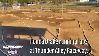 Ronda Drake running laps at Thunder Alley Raceway.