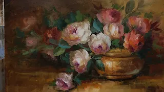 Brass Vase of Roses Part 1