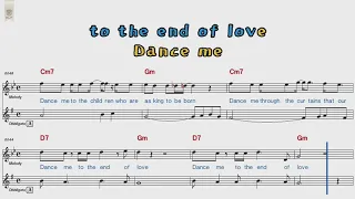 Leonard Cohen   Dance Me to the End of Love POP musical score Karaoke video