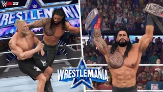 WWE 2K22 SIMULATION: Roman Reigns vs Brock Lesnar | Wrestlemania 38, Highlights