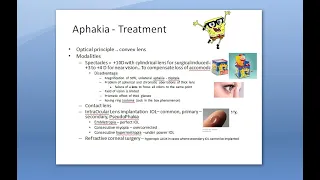 Ophthalmology 047 c Aphakia Treatment PsuedoPhakia Intra Ocular Lens IOL Jack in the box phenomena