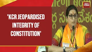 'KCR Not Only Insulted...': Smriti Irani On Sidelines Of BJP National Executive Meeting In Hyderabad