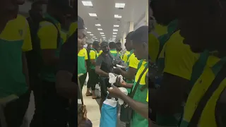 Plateau United at the Murtala Muhammed International Airport ahead of their CAF Champions League tie