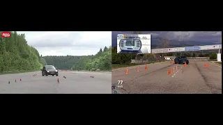 Moose test Porsche Cayenne 2018 vs LADA Kalina NFR (лосиный тест)