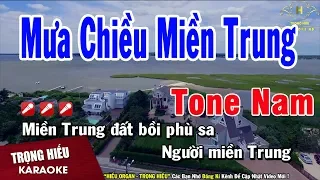 Karaoke Mưa Chiều Miền Trung Tone Nam Nhạc Sống | Trọng Hiếu