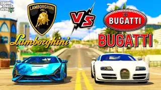 GTA 5: Lamborghini Cars Vs Bugatti Cars | WORLD FASTEST CAR! | RACING TOURNAMENT | GTA 5 MODS!