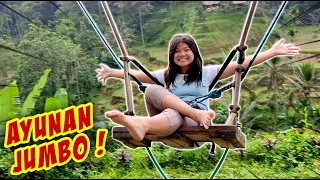 MAIN AYUNAN JUMBO SUPER TINGGI DI TEBING SAWAH !! TAKUT & NGERI 😱 Vlog Liburan Bali Part 12