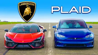 Lamborghini Revuelto v Tesla Model S Plaid: DRAG RACE