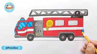 How To Draw A Fire Truck Easy