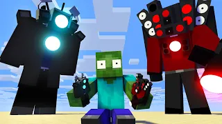 SKIBIDI TOILET MINI TITAN SPEAKERMAN AND CAMERAMAN BECOME GIANT Minecraft skibidi multiverse