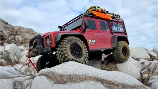 Rock Crawling & Winching - A Trip to The Beach - Traxxas TRX4 Defender 1/10 Scale RC Crawler