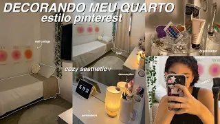 DECORANDO MEU QUARTO ESTILO PINTEREST *cozy aesthetic* | transformação total ⚒️✨