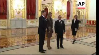 Dutch King Willem-Alexander and his wife Queen Maxima meet Putin